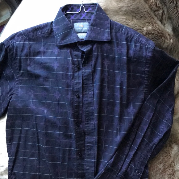 Purple Windowpane Dress Shirt - Picture 1 of 4